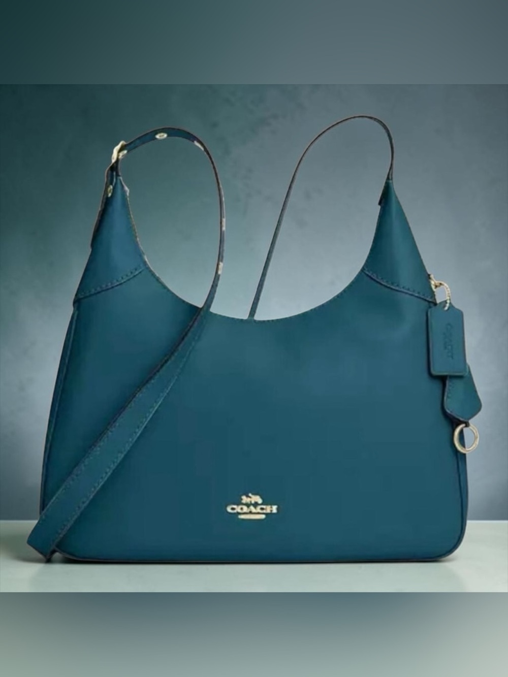 Coach Ella NWT Teal Leather Shoulder Bag w Good Hardware
